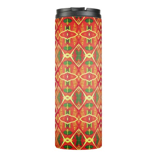 Sinaasappel en groen thermosbeker (Achterkant)