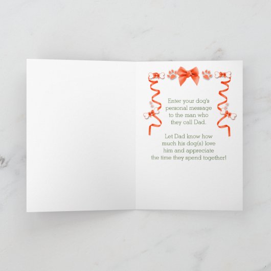 Sinaasappel en groen van de hond-Vaderdag Kaart (Binnen)