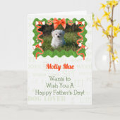 Sinaasappel en groen van de hond-Vaderdag Kaart (Gele Bloem)