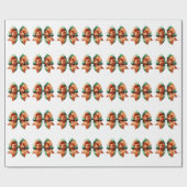 Sinaasappel en Groen Verpakkingsdocument Cadeaupapier (Vlak)