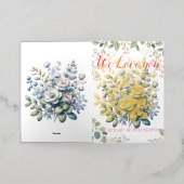 Sinaasappel en groene bloem Happy Moederdag Folie Wenskaart (Buiten Laag)