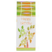 Sinaasappel en groene gebloemde cadeautas (Voorkant)