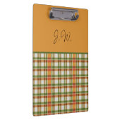 Sinaasappel en Groene Gingham Klembord (Rechts)