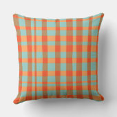 Sinaasappel-en-groene-gingham Kussen (Achterkant)