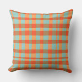Sinaasappel-en-groene-gingham Kussen (Voorkant)