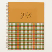 Sinaasappel en Groene Gingham Planner (Voorkant)
