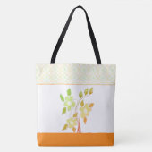 Sinaasappel en Groene Patterned Canvas tas (Voorkant)