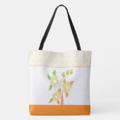 Sinaasappel en Groene Patterned Canvas tas (Achterkant)