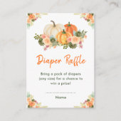 Sinaasappel en Groene Pompoen Baby shower Luier Ra Informatiekaartje (Voorkant)