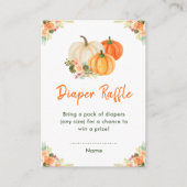 Sinaasappel en Groene Pompoen Baby shower Luier Ra Informatiekaartje (Voorkant)