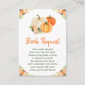 Sinaasappel en Groene Pompoenen Baby shower Boekaa Informatiekaartje (Voorkant)