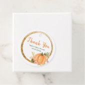 Sinaasappel en Groene Pompoenen Baby shower Dank u Bedankjes Labels (In situ)