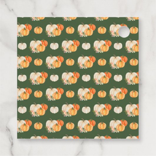 Sinaasappel en Groene Pompoenen Baby shower Dank u Bedankjes Labels (Achterkant)