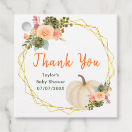 Sinaasappel en Groene Pompoenen Baby shower Dank u Bedankjes Labels