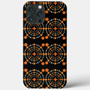  Sinaasappel en groene tuinbloemen kerst Case-Mate iPhone Case