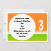 Sinaasappel en Groene Zomer Outdoor Verjaardag Kaart (Achterkant)