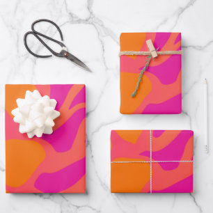 Sinaasappel en Hot Pink Photo Gradient Wrapping Pa Inpakpapier Vel
