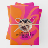 Sinaasappel en Hot Pink Photo Gradient Wrapping Pa Inpakpapier Vel (In situ)