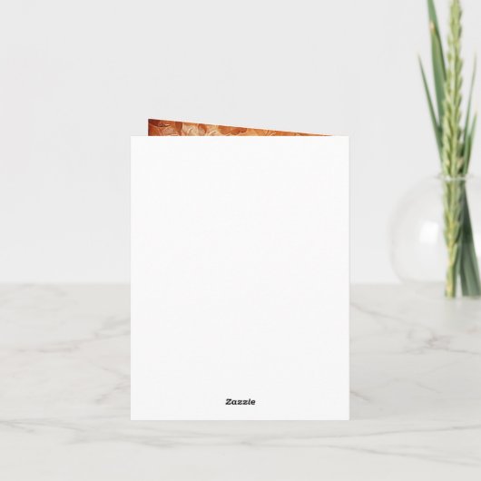 Sinaasappel en ivoor bloemen bedankkaart (Achterkant)