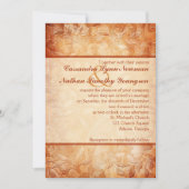 Sinaasappel en Ivoor Floral bruiloft uitnodiging (Voorkant)