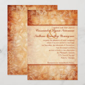 Sinaasappel en Ivoor Floral bruiloft uitnodiging (Voorkant / Achterkant)