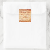 Sinaasappel en Ivory Floral Wedding Favor Sticker (Tas)