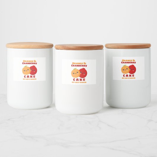 Sinaasappel- en kruideniersCake Voedselcontainer Etiket (Flessen)