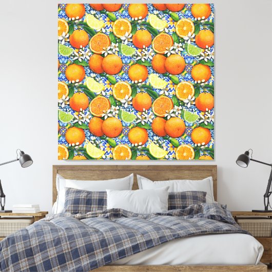 Sinaasappel en Lemons Canvas Afdruk (Insitu (Slaapkamer))