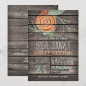 Sinaasappel en Mint Green Rustic Wood Vrijgezellen Kaart (Voorkant / Achterkant)