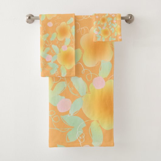 Sinaasappel en Mint Groen Bad Handdoek (Insitu)
