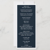 Sinaasappel en Navy Bloemen Modern Bold Wedding Pr (Achterkant)