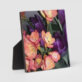 Sinaasappel en paarse bloemen fotoplaat (Voorkant)