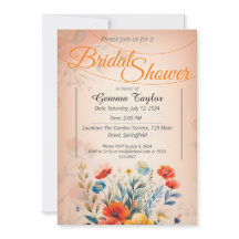 Sinaasappel en pastelkleuren met geschilderde bloe