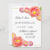 Sinaasappel en peach bruiloft kaart (Voorkant)