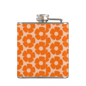 Sinaasappel en Peach Retro 60s Floral Pattern Heupfles (Achterkant)