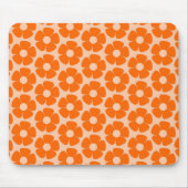 Sinaasappel en Peach Retro 60s Floral Pattern Muismat (Voorkant)