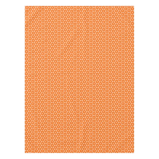 Sinaasappel en Peach Retro 60s Floral Pattern Tafelkleed (Voorkant)