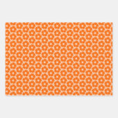 Sinaasappel en Peach Retro 60s Floral Pattern Wrap Inpakpapier Vel (Voorkant)