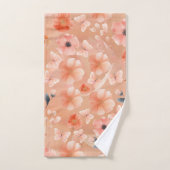 Sinaasappel en perzik bloemen en vlinders handdoek (Handdoek)