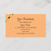 Sinaasappel en perzik met Monogram Gold  strepen Visitekaartje (Achterkant)
