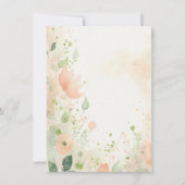 Sinaasappel en perzik waterverf bloemenblanco brui kaart (Voorkant)