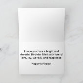 Sinaasappel en perzikbloemen Happy Birthday Kaart (Binnen)