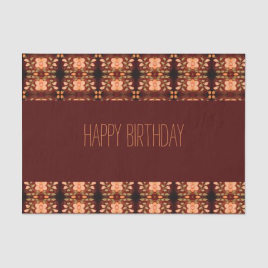 Sinaasappel en perzikbloemig verjaardagsweefpapier tissuepapier (Voorkant)