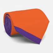 Sinaasappel en plum Broad University Stripe Stropdas (Opgerold)