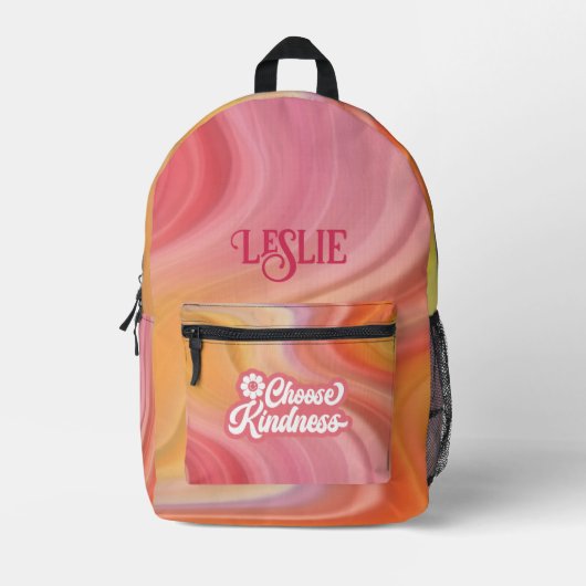 Sinaasappel en Raspberry Sherbet - Kies vriendelij Bedrukte Rugzak (Voorkant)