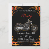 Sinaasappel en Red Flames Motorfiets Party! Kaart (Voorkant)