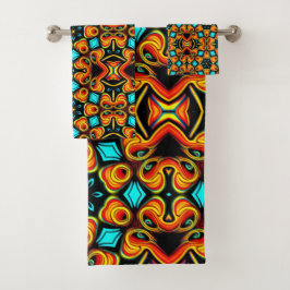 Sinaasappel en rode badhanddoek set bad handdoek