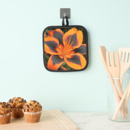 Sinaasappel en Rode Bicolor Lelie Bloemen Pannenlap