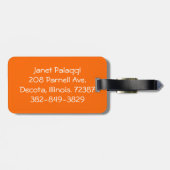 Sinaasappel en rode bloemen bagagelabel (Achterkant horizontaal)