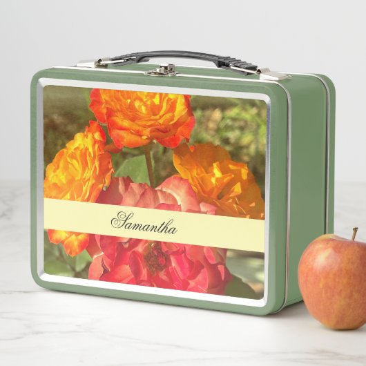 Sinaasappel en rode bloementuin (In situ)